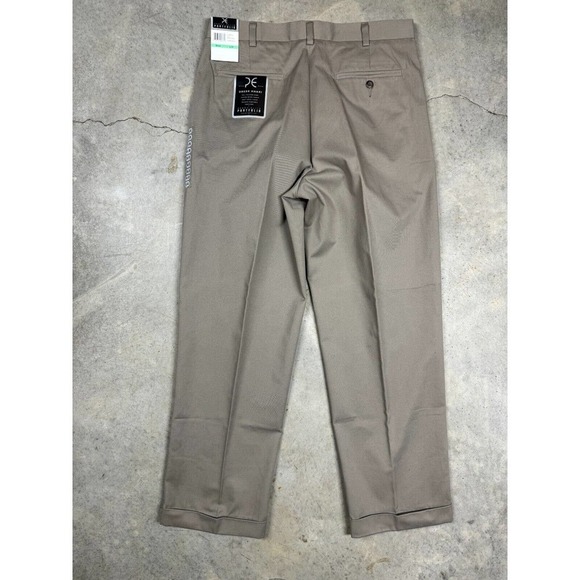 NEW Perry Ellis Portfolio Pants Men's 34x30 Taupe Dress Khaki Straight Leg - Picture 2 of 11